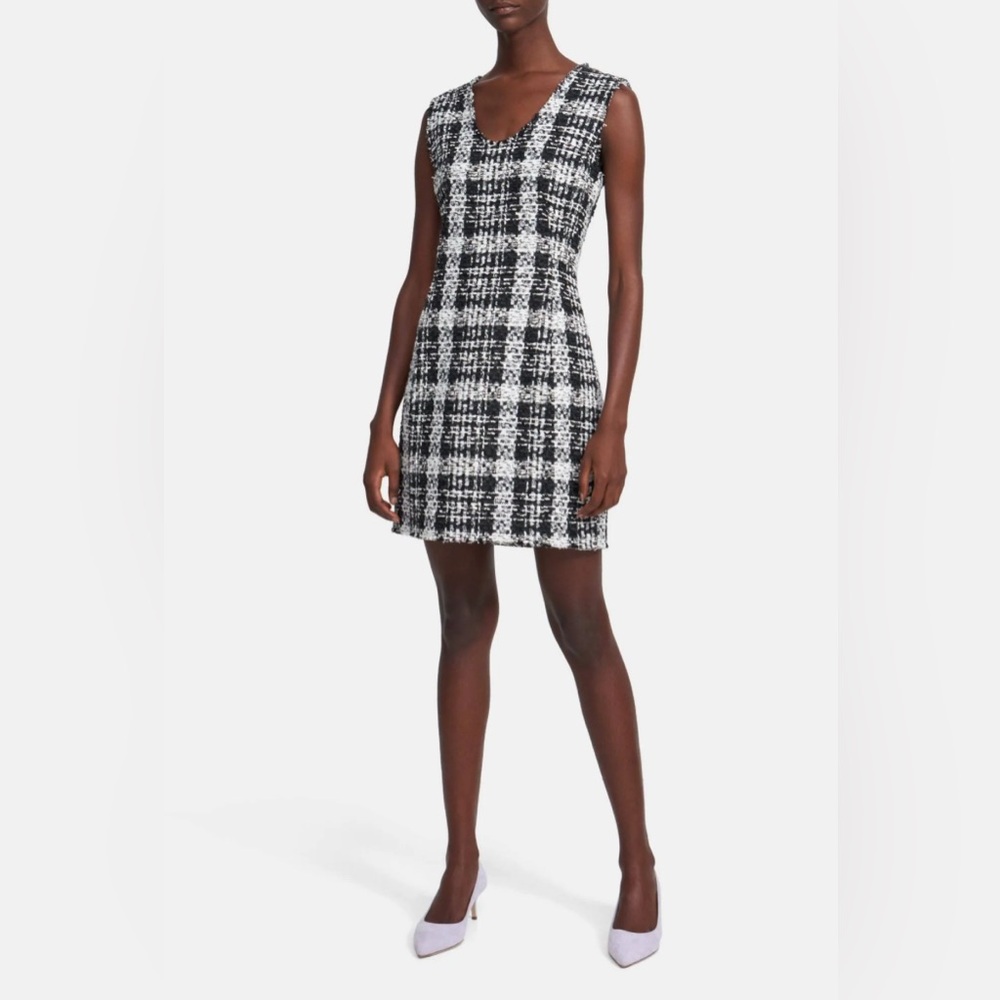 Theory sculpt dress in rubber tweed